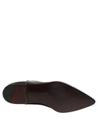 Dolce & Gabbana Black Leather Chelsea Mid Calf Boots Shoes