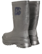 Dolce & Gabbana Metallic Silver Pull On Rain Boots Men Shoes