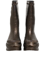 Dolce & Gabbana Bronze PVC Pull On Rain Boots Men Shoes