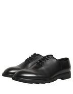 Dolce & Gabbana Black Leather Men Oxford Dress Formal Shoes