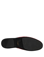 Dolce & Gabbana Red Suede Slides Flat Slipper Men Shoes