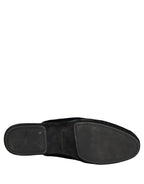 Dolce & Gabbana Dark Blue Suede Slides Flat Slipper Men Shoes