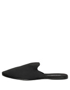 Dolce & Gabbana Black Suede Slides Flat Slipper Men Shoes