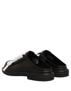 Dolce & Gabbana Brown Leather Slip On Flat Sandals Men Shoes