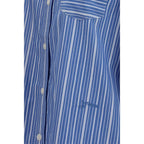 Ganni Blue Cotton Pattern Shirt