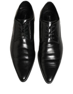 Dolce & Gabbana Black Leather Derby Dress Men Formal Shoes