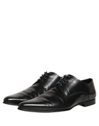 Dolce & Gabbana Black Leather Derby Dress Men Formal Shoes