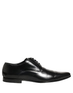 Dolce & Gabbana Black Leather Derby Dress Men Formal Shoes