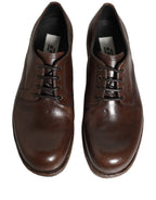 Dolce & Gabbana Brown Leather Derby Dress Men Formal Shoes