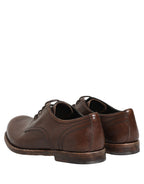 Dolce & Gabbana Brown Leather Derby Dress Men Formal Shoes