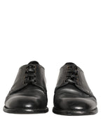 Dolce & Gabbana Black Leather Derby Dress Men Formal Shoes