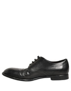 Dolce & Gabbana Black Leather Derby Dress Men Formal Shoes