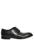 Dolce & Gabbana Black Leather Derby Dress Men Formal Shoes