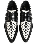 Dolce & Gabbana Black Embellished Derby Monk Strap Men Shoes