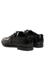 Dolce & Gabbana Black Embellished Derby Monk Strap Men Shoes
