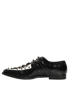 Dolce & Gabbana Black Embellished Derby Monk Strap Men Shoes