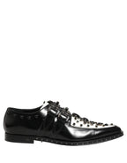 Dolce & Gabbana Black Embellished Derby Monk Strap Men Shoes