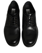 Dolce & Gabbana Black Leather Men Derby Dress Formal Shoes
