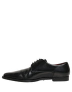Dolce & Gabbana Black Leather Men Derby Dress Formal Shoes