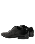 Dolce & Gabbana Black Leather Men Derby Dress Formal Shoes