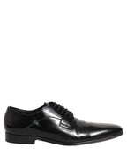 Dolce & Gabbana Black Leather Men Derby Dress Formal Shoes