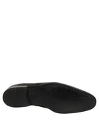 Dolce & Gabbana Black Leather Men Derby Dress Formal Shoes