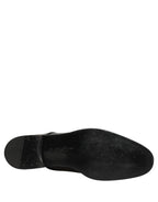 Dolce & Gabbana Black Leather Men Derby Dress Formal Shoes