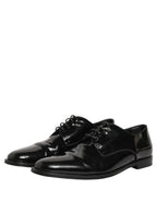 Dolce & Gabbana Black Leather Men Derby Dress Formal Shoes