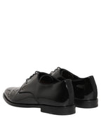 Dolce & Gabbana Black Leather Men Derby Dress Formal Shoes