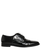 Dolce & Gabbana Black Leather Men Derby Dress Formal Shoes