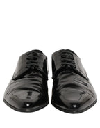 Dolce & Gabbana Black Leather Derby Dress Men Formal Shoes