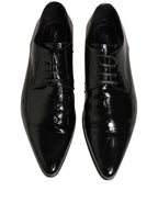 Dolce & Gabbana Black Leather Derby Dress Men Formal Shoes