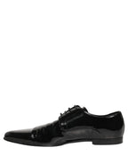 Dolce & Gabbana Black Leather Derby Dress Men Formal Shoes
