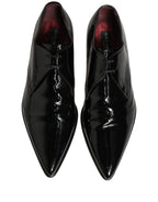 Dolce & Gabbana Black Leather Men Derby Dress Formal Shoes
