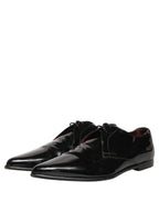 Dolce & Gabbana Black Leather Men Derby Dress Formal Shoes