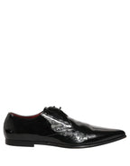 Dolce & Gabbana Black Leather Men Derby Dress Formal Shoes