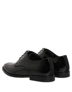 Dolce & Gabbana Black Leather Men Derby Dress Men Formal Shoes