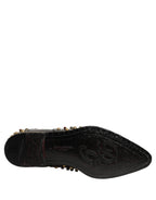 Dolce & Gabbana Black Leather Derby Dress Studded Formal Shoes