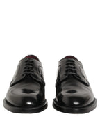 Dolce & Gabbana Black Leather Derby Dress Men Formal Shoes