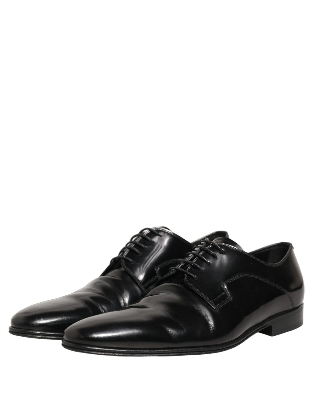 Dolce & Gabbana Black Leather Men Derby Dress Formal Shoes