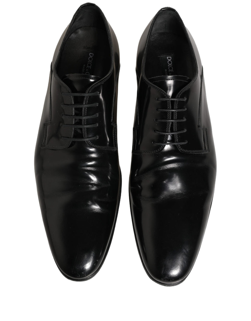 Dolce & Gabbana Black Leather Men Derby Dress Formal Shoes