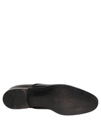 Dolce & Gabbana Black Leather Men Derby Dress Formal Shoes