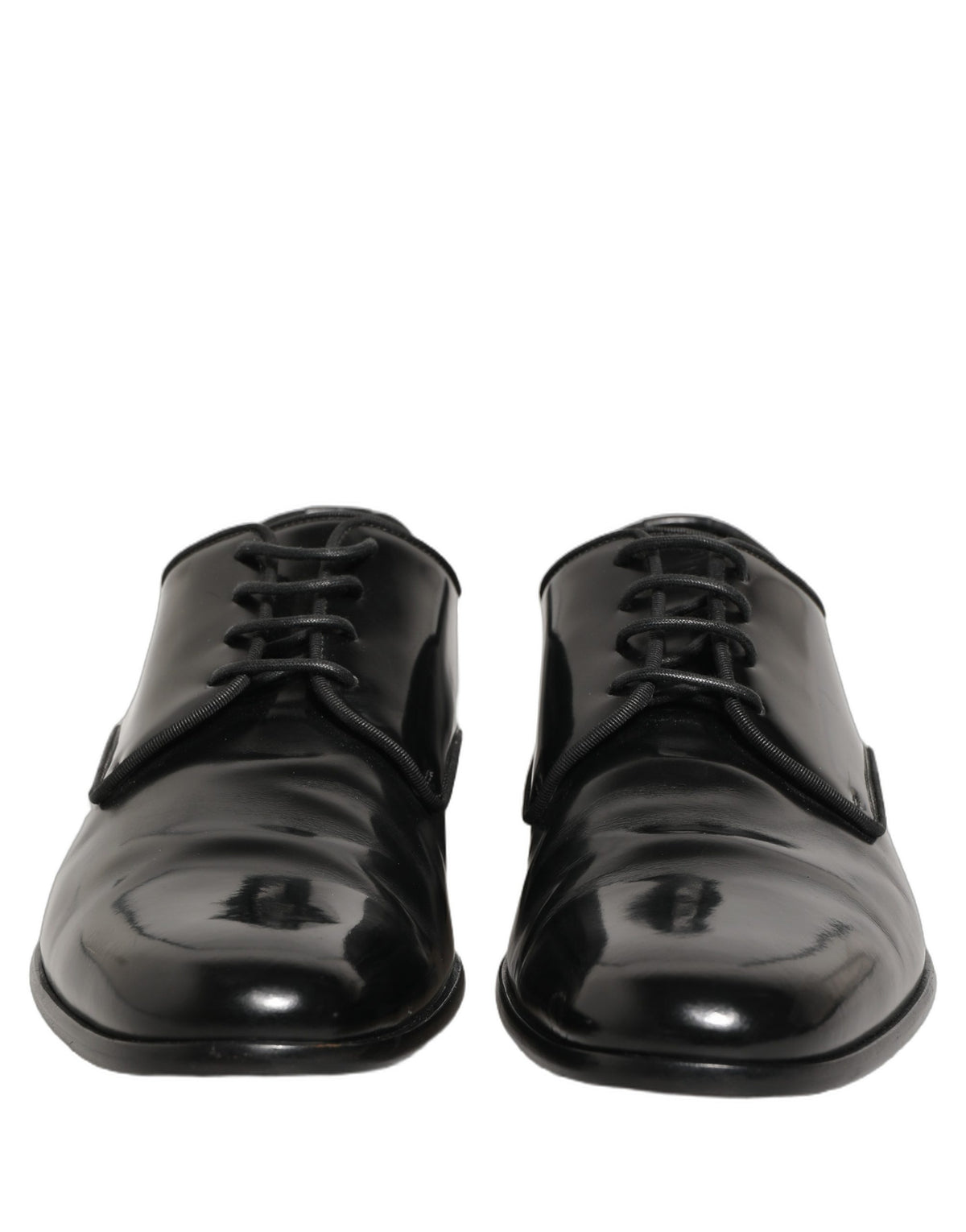 Dolce & Gabbana Black Leather Men Derby Dress Formal Shoes