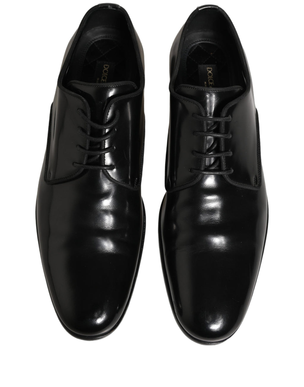 Dolce & Gabbana Black Leather Men Derby Dress Formal Shoes
