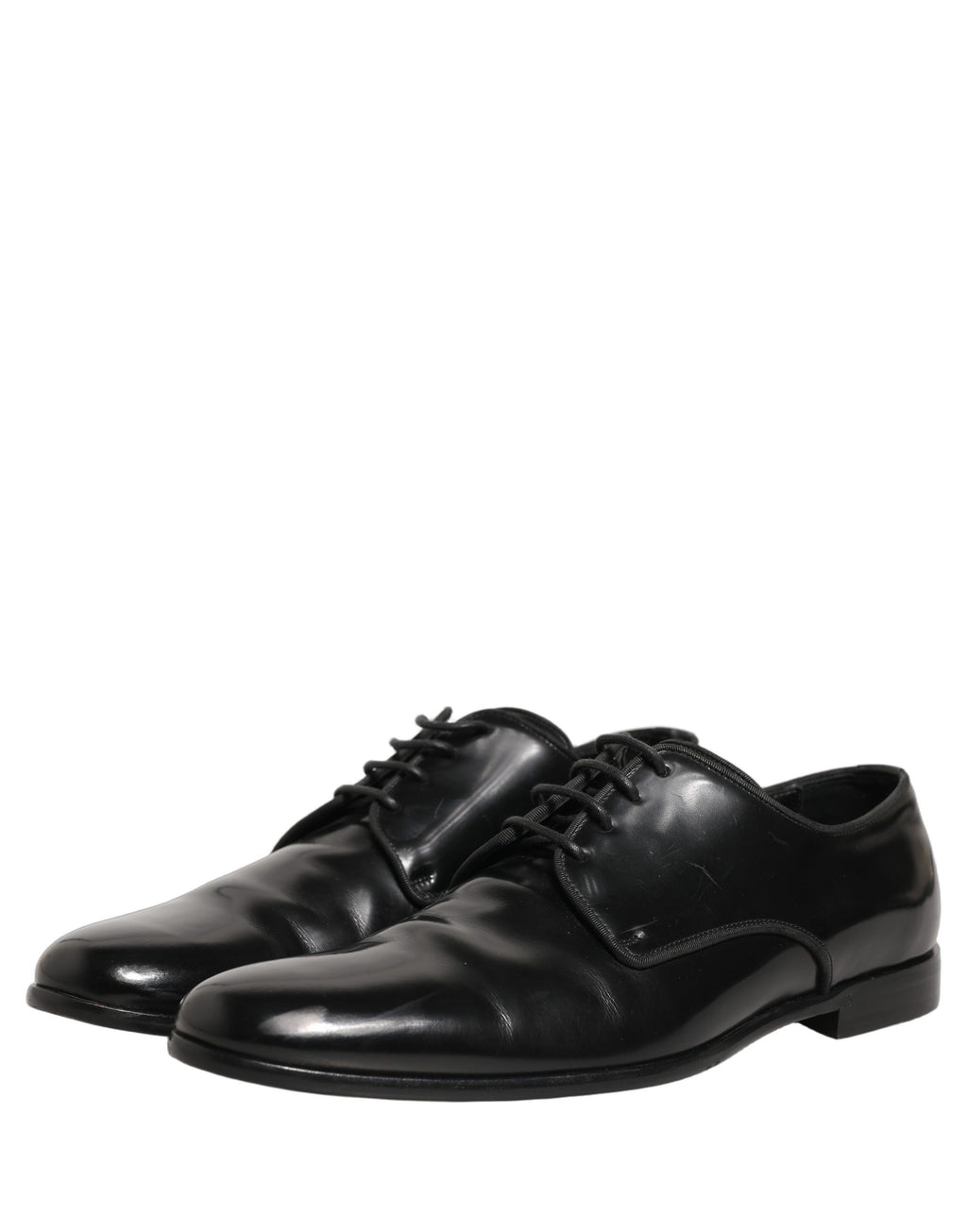 Dolce & Gabbana Black Leather Men Derby Dress Formal Shoes