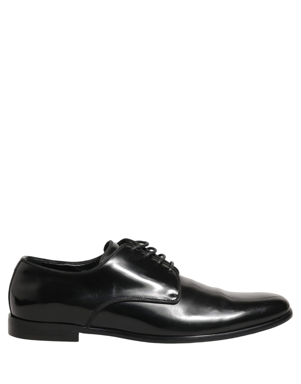 Dolce & Gabbana Black Leather Men Derby Dress Formal Shoes