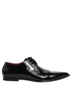 Dolce & Gabbana Black Leather Men Derby Dress Formal Shoes