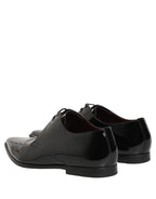 Dolce & Gabbana Black Leather Men Derby Dress Formal Shoes