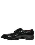 Dolce & Gabbana Black Leather Derby Dress Men Formal Shoes