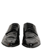 Dolce & Gabbana Black Leather Derby Dress Men Formal Shoes